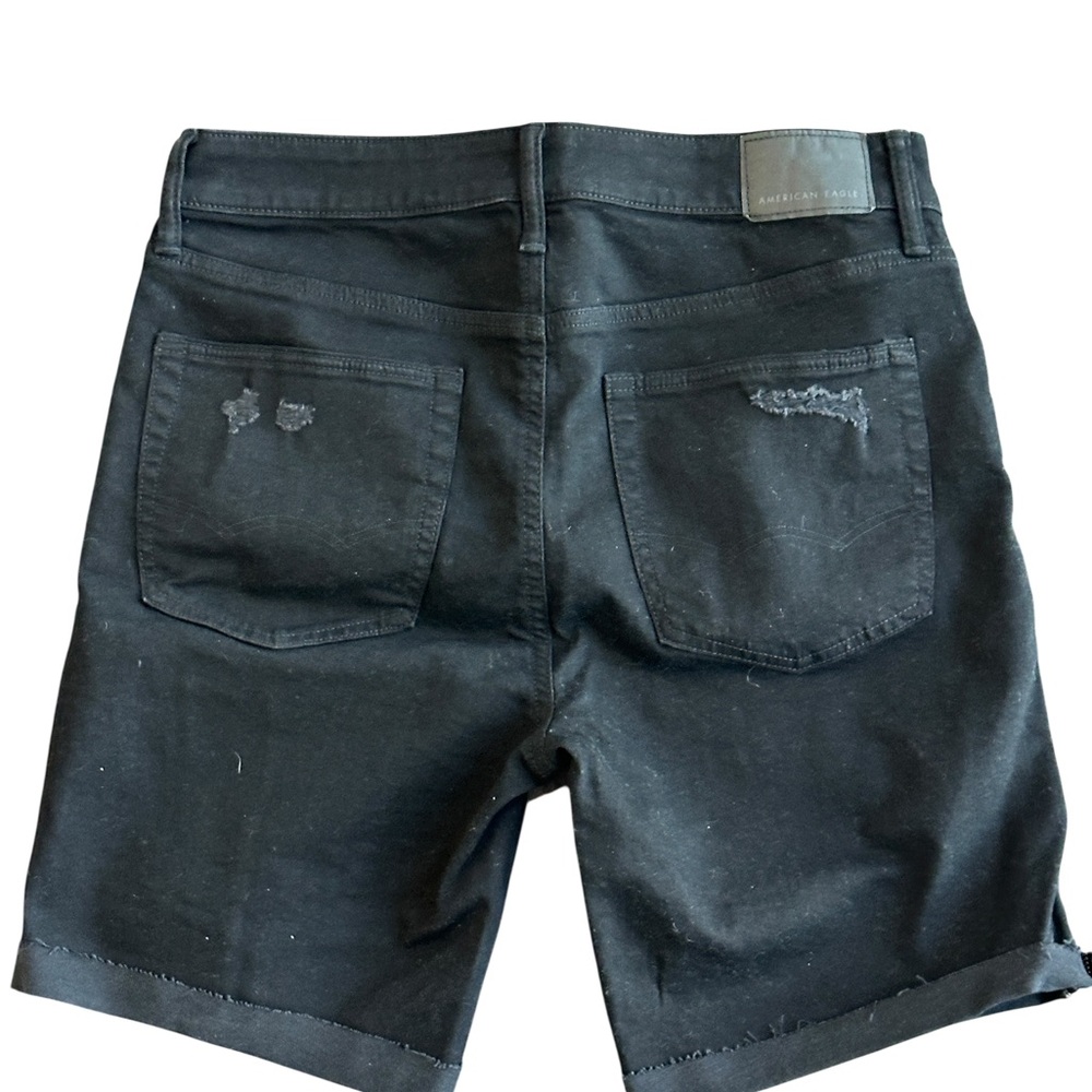 American Eagle AirFlex+ Black Distressed Denim Shorts Men’s Size 31 - Picture 17 of 17